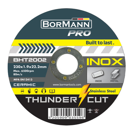 Disc de debitare pentru inox THUNDER-CUT de 125x1x23 mm, BorMann PRO