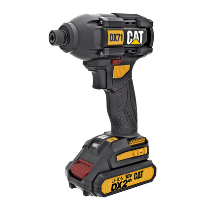 Masina de insurubat cu impact CAT, 18V, 215 NM, (fara perii) 2X2AH cu incarcator si valiza, Model DX71