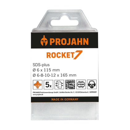 Set burghie beton PROJAHN, 6-12 mm SDS-PLUS ROCKET 7, 5 buc/set