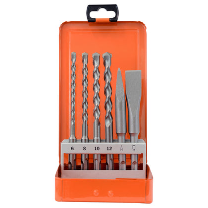 Set de burghie SDS-PLUS 6, 8, 10, 12 si dalti + spit, 140 mm pentru ciocan rotopercutor , 6 buc, Projahn