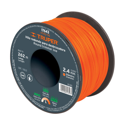 Fir HEAVY DUTY pentru trimmer la rola 2,4 mm / 262 m - Truper