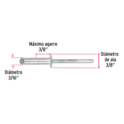 Pop nituri aluminiu otel, 4.8x9.5 mm, 50 buc/set, Truper