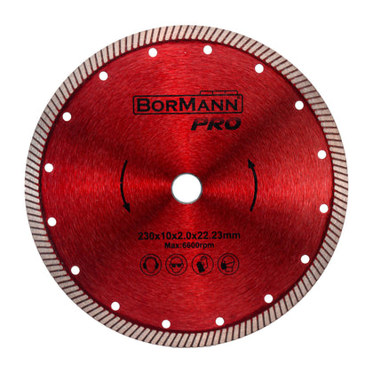 Disc diamantat CLASSIC CUT 230x2.0x22.2mm, 10mm, BorMann PRO