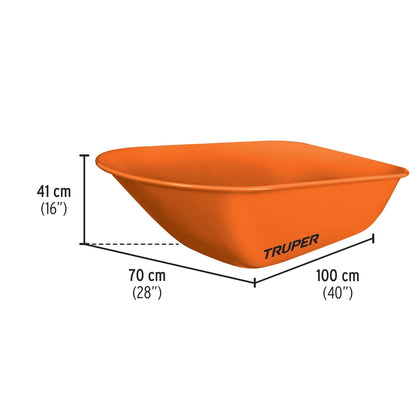 Roaba metalica de santier cu roti duble, volum 118 L - Truper