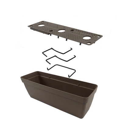 Ghiveci din plastic ArtPlast, LoLego FLYSquare cu suport pentru balcon, gri