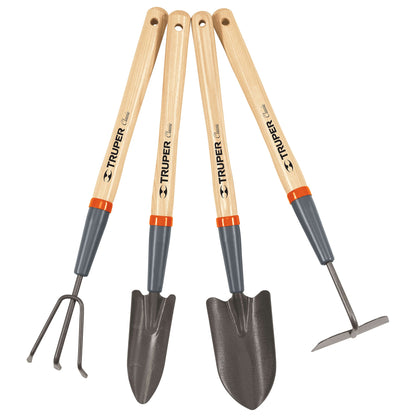 Set 4 unelte pentru gradinarit cu maner de 38 cm Truper