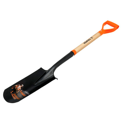 Lopata ingusta T-2000 pentru sant , 15 cm , cu coada scurta din lemn si maner D - comfort grip, l 112 cm Truper