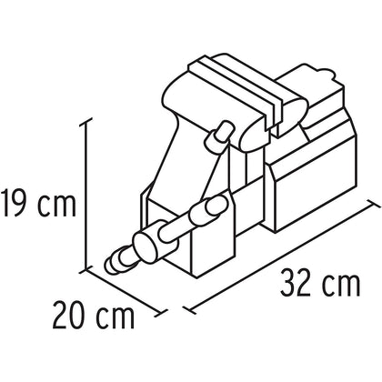 Menghina de banc cu baza rotativa 360°, latime 10 cm, deschidere 13 cm, 11 kg, Truper