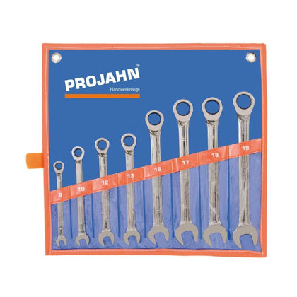 Set chei combinate PROJAH GearTech cu clichet 8 piese 8-19mm - sculeshop